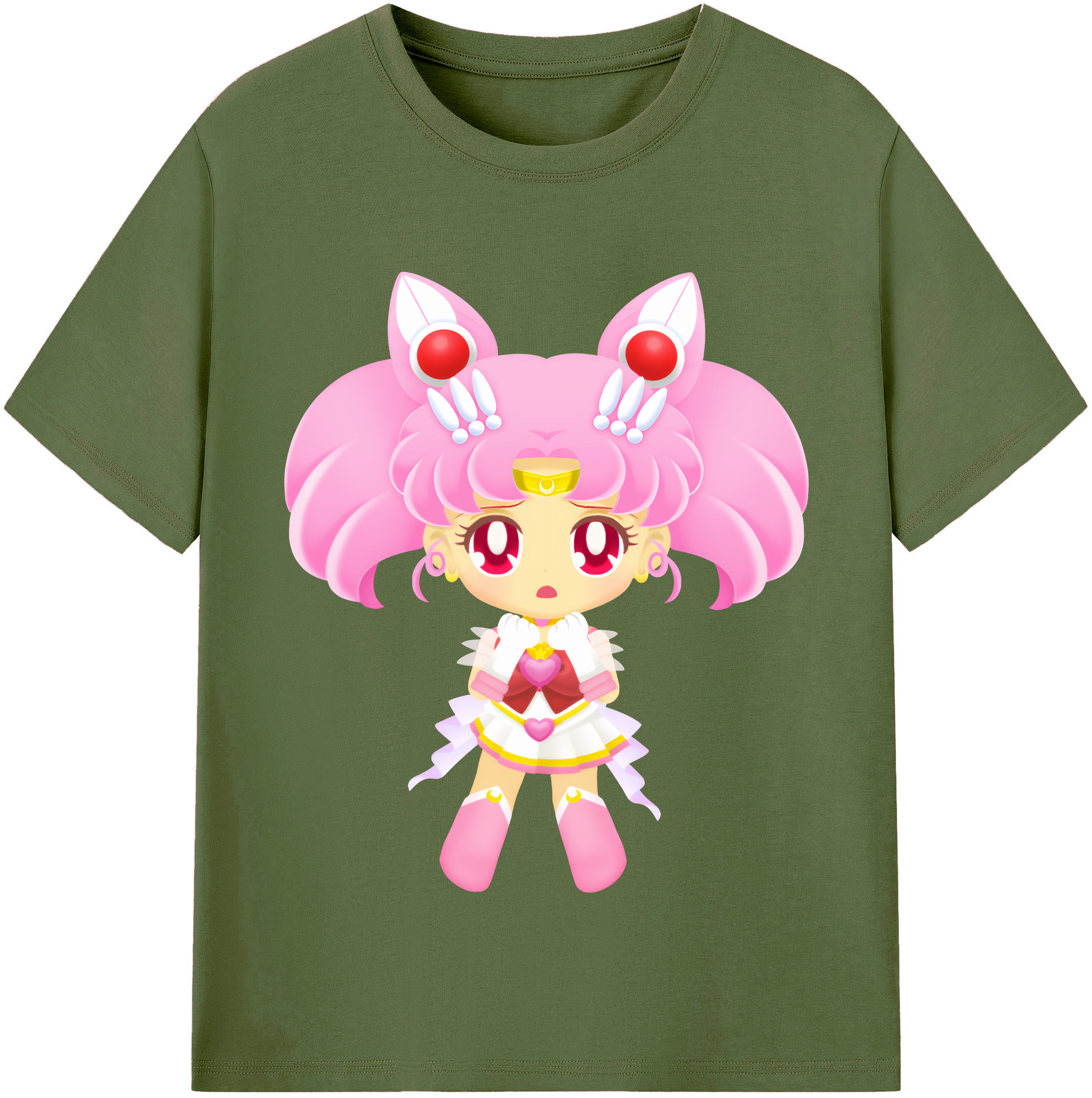 （画像用） 美少女戦士セーラームーン ちびうさ Sailor Moon Chibiusa Tsukino Usagi Small Lady Serenity 綿100％半袖Tシャツ（フロントプリント）